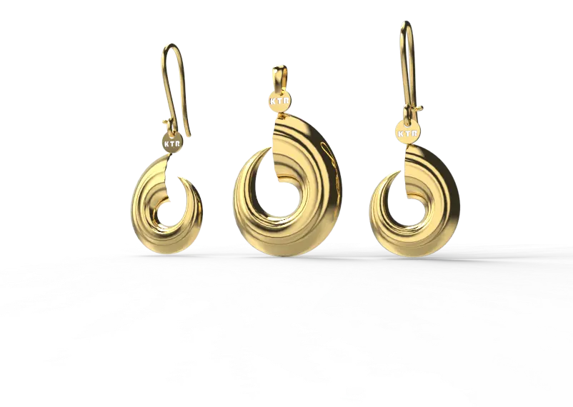 نیم ست طلای زنانه مدل 15263 - 3