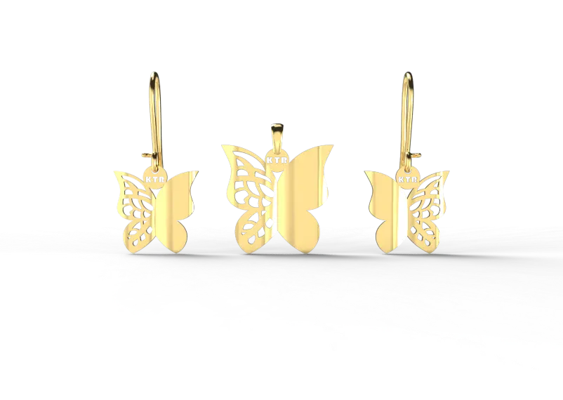 نیم ست طلای سبک زنانه مدل 15264 - 2