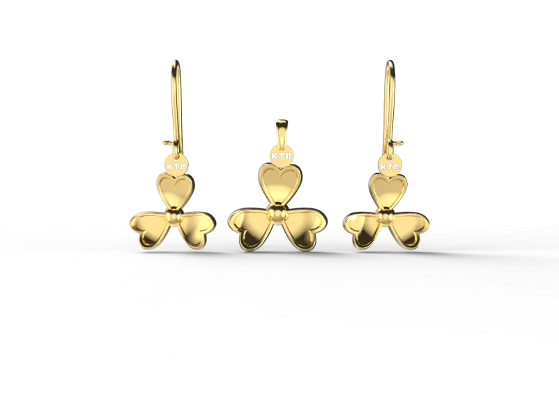 نیم ست طلای زنانه مدل 15266 - 2