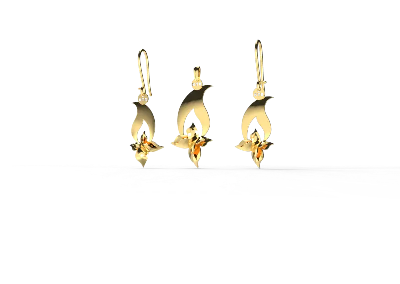 نیم ست طلای زنانه مدل 15271 - 3